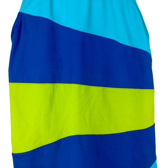 VTG Land’s End Plus SZ 16 Color Block One Piece Swimsuit, Cross Back Shelf Bra - Picture 8 of 9